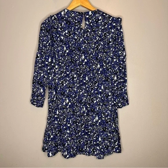 Zara Navy Blue Black White Floral Mini Dress - Picture 6 of 7